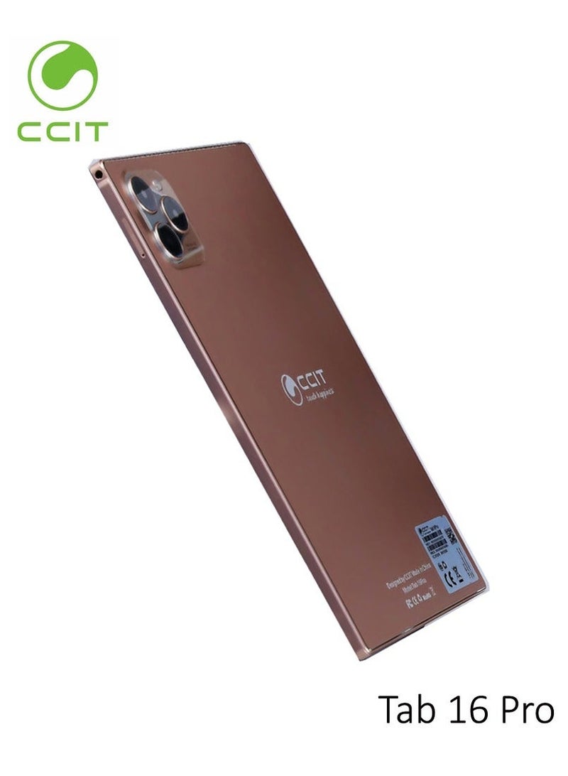 CCIT Tab 16 Pro 10.1 Inch Android Tablet 16GB RAM 1TB ROM 10000 mAh Battery with Keyboard and Accessories Gold - Image 1